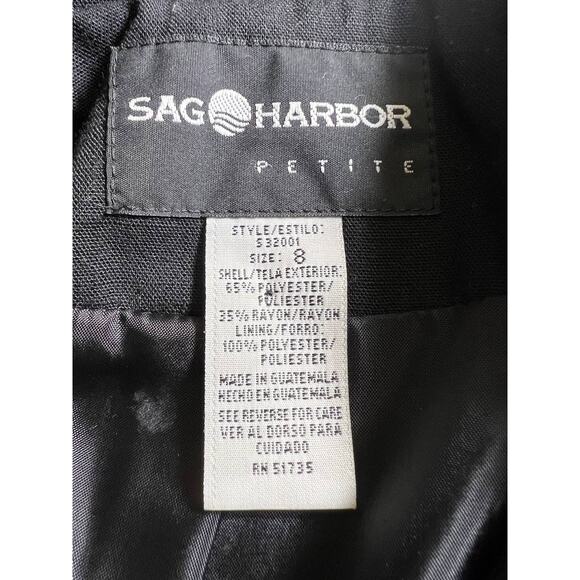 Black Classy Sag Harbor 8 Petite 8P Zip Front JACKET Medium MP Princess Seaming - Picture 5 of 5